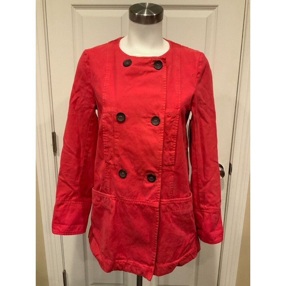 Comptoir Des Cotonniers Red Double Breasted "Milcoat" Jacket, Size 38